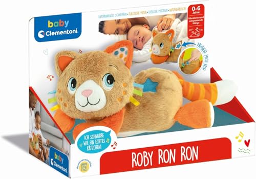 Clementoni Baby Kitty - Schlaf- und Kuschelkätzchen - Schnurrendes Plüsch-Kuscheltier zur Beruhigung für Babys ab der Geburt 59402 von Clementoni