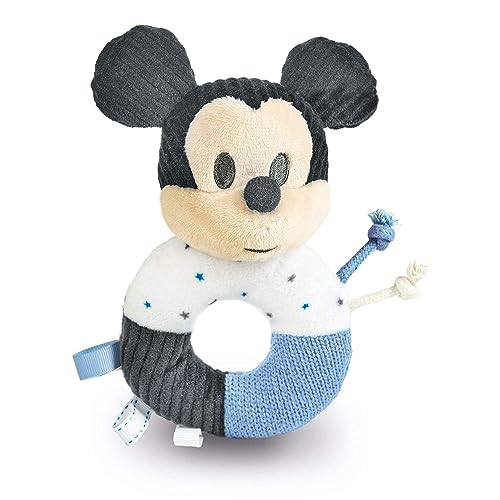 Clementoni 17339 Mickey Clementoni-17339-Disney Baby Maraca Rassel-weiche Ringrasseln-Spielzeug für Kleinkinder-ab 0 Monaten geeignet-maschinenwaschbar, Mehrfarbig, M von Clementoni