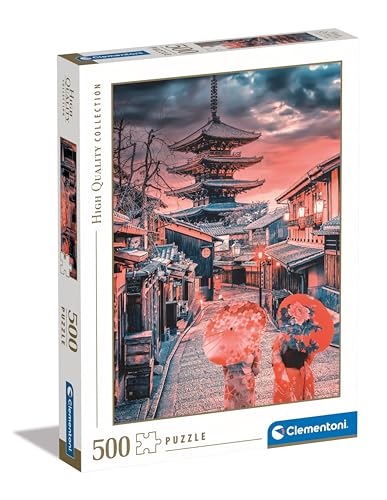 Clementoni 35525 Ereignis in Tokio Evening in Kyoto, Puzzle 500 Teile, Hochwertige Kollektion, für Erwachsene, Hergestellt in Italien, Multicolor-35525, Multicolor, 49 x 36 cm von Clementoni