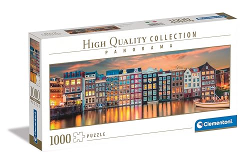 Clementoni 39838 Bright Amsterdam, 1000 Teile Puzzle, Panorama, Hochwertige Kollektion, Hergestellt in Italien, Multicolor-39838, Multicolor von Clementoni