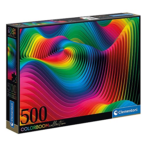 Clementoni 35093 Waves – Puzzle 500 Teile, Colorboom Collection, Geschicklichkeitsspiel für die ganze Familie, modernes Legespiel, Erwachsenenpuzzle ab 14 Jahren von Clementoni