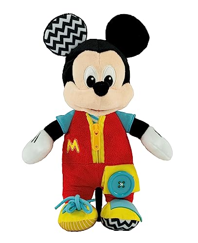 Clementoni Disney Baby Mickey Dress me up – Plüschtier mit Reißverschlüssen, Knöpfen und Raschelelementen - Geschenk für Kinder ab 18 Monate, 17859 von Clementoni