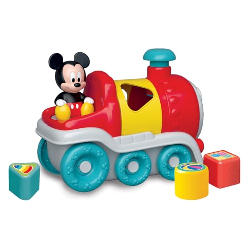 Clementoni Disney Baby Mickey Formensortier-Zug - Nachziehspielzeug mit Formen und Farben, Fördert Hand-Augen-Koordination, Ursache-Wirkung-Verständnis und Motorik, Ab 9 Monaten, Bunt von Clementoni