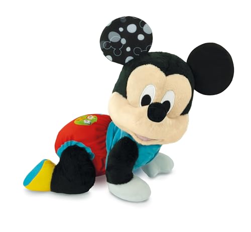 Clementoni Disney Baby Mickey Katze mit Mir - Plüschtier Disney Italienisch sprechend, Lieder und Kinderreime, Kinderspiel 6 Monate zum Krabbeln, erste Schritte, Musikaktivitätszentrum, 17991 von Clementoni