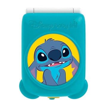 Clementoni Disney Baby - Stitch Flip Phone, Kindertelefon 9-36 Monate, Aktivitätszentrum mit 4 Tasten zur Stimulierung des imitativen Spiels mit Licht und Geräuschen, 17519 von Clementoni