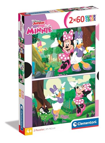 Clementoni Disney Minnie Kinder Puzzle 2 x 60 Teile - Disney Puzzle 27 x 19 cm für Kinder ab 4 Jahre - Geschicklichkeitsspiel von Clementoni 24815 von Clementoni