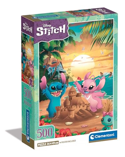 Clementoni Disney Stitch Puzzle-500 Teile, Poster inklusive, Puzzle, Spaß für Erwachsene, Made in Italy, 35547, mehrfarbig von Clementoni