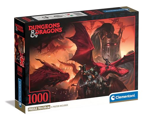Clementoni Dungeons & Dragons – 1000 Teile – Puzzle, Poster inklusive, Spaß für Erwachsene, Made in Italy, 39914, Mehrfarbig von Clementoni