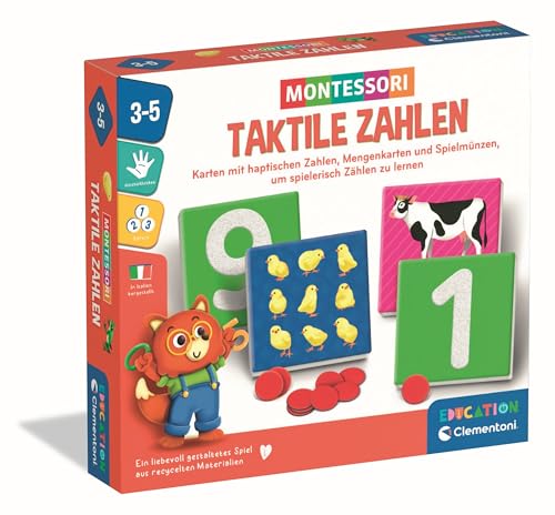 Clementoni Education Taktile Zahlen - Lernspiel für Kinder ab 3 Jahren - Karten mit haptischen Zahlen, Mengenkarten & Spielmünzen zum Lernen von Zahlen Clementoni Education Taktile Zahlen - Lernspiel für Kinder ab 3 Jahren - Karten mit haptischen Zahlen, Mengenkarten & Spielmünzen zum Lernen von Zahlen von Clementoni