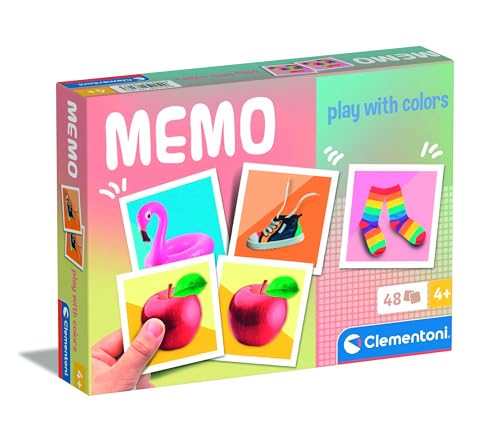 Clementoni Memory Pocket Play with Colors - Tier Memoryspiel für Kinder ab 4 Jahren - Memo Spiel fürs Gedächtnis mit 48 Karten - Ideal als Reisespiel 18317 von Clementoni