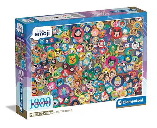 Clementoni Disney Emoji Puzzle 1000 Teile Erwachsene - Disney Puzzle Erwachsene in 70 x 50 cm - Puzzle Erwachsene anspruchsvoll von Clementoni 39829 von Clementoni