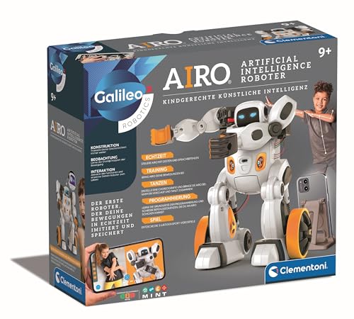 Clementoni Galileo AIRO - Mein interaktiver K.I. Roboter - Trainierbar mit künstlicher Intelligenz, erkennt Gesten- & Sprachsteuerung - Robotik-Spielzeug für Kinder ab 8 Jahren 59351 von Clementoni