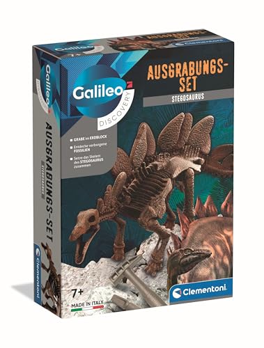 Clementoni Galileo Discovery Ausgrabungs-Set Stegosaurus - Spielzeug für Kinder ab 7 Jahren - Ausgraben von Dinosaurier-Fossilien mit Hammer & Meißel für kleine Forscher von Clementoni 59436 von Clementoni