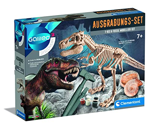 Clementoni Galileo Discovery - Ausgrabungs-Set T-Rex & Fossil Modellier-Set - Forscherset mit Dinosaurier-Skelett inkl. Hammer, Meißel & Modelliermasse für Kinder ab 7 Jahren von Clementoni 59311 " von Clementoni