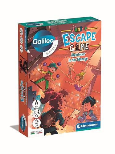 Clementoni Galileo Escape Game Junior - Abenteuer in der Manege - Escape Spiel für Kinder ab 6 Jahren - Gesellschaftsspiel & Familienspiel 59412 von Clementoni