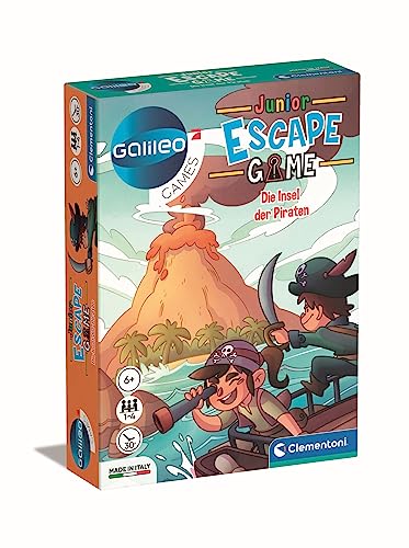 Clementoni Galileo Escape Game Junior - Die Insel der Piraten - Escape Spiel für Kinder ab 6 Jahren - Gesellschaftsspiel & Familienspiel 59337 von Clementoni