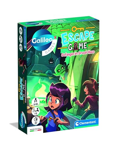 Clementoni Galileo Games Escape Game – Gefangen im Grusel-Haus – Spannendes Rätselspiel für Junge Detektive ab 8 Jahren 59449 von Clementoni