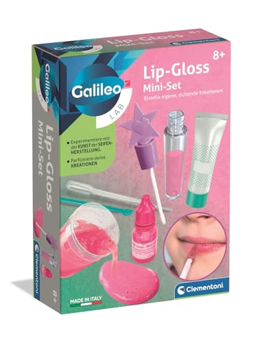 Clementoni Galileo Lab Lip-Gloss Mini Set - Lipgloss selbst herstellen mit echten, sicheren Inhaltsstoffen - Experimentier-Set ab 8 Jahren 59444 von Clementoni