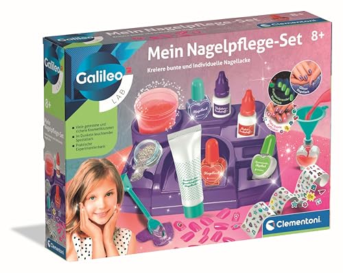 Clementoni Galileo Lab Nagelpflegeset - Nagelstudio für Kinder ab 8 Jahren - Inkl. Farben, Glitzer, künstliche Klebenägel & Nagelkunst-Zubehör 59442 " von Clementoni