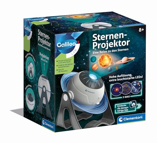 Clementoni Galileo Lab Sternen-Projektor - Sonnensystem & Sternbilder kennenlernen - Inkl. App-Funktionen - Planetarium Spielzeug für Kinder ab 8 Jahren, 59372 von Clementoni