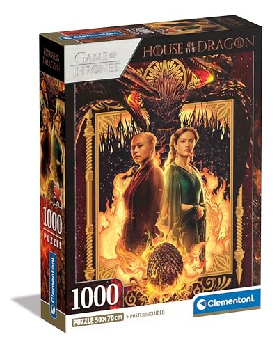 Clementoni House of The Dragon Puzzle - Puzzle 1000 Teile Erwachsene - Puzzle Erwachsene in 70 x 50 cm - Game of Thrones Puzzle von Clementoni 39903 von Clementoni