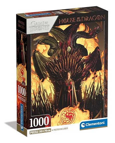 Clementoni House of The Dragon Puzzle - Puzzle 1000 Teile Erwachsene - Puzzle Erwachsene in 70 x 50 cm - Game of Thrones Puzzle von Clementoni 39904 von Clementoni