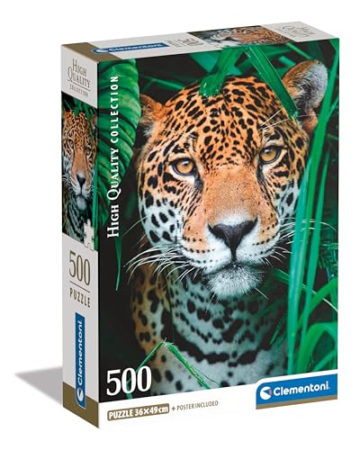 Clementoni Jaguar in The Jungle Puzzle 500 Teile Erwachsene - Italien Puzzle Erwachsene in 49 x 36 cm - Puzzle Erwachsene anspruchsvoll von Clementoni 35541 von Clementoni