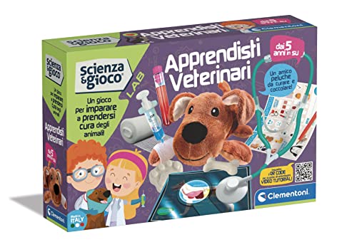 Clementoni Lab-Auszubildende Experimentier-Set, wissenschaftliches Spiel Kinder 5 Jahre +, Veterinärlabor, Version in Italienisch, Made in Italy, Mehrfarbig, Medium, 19267 von Clementoni