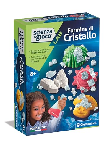 Clementoni Lab-Formine Set, Labor Kristalle, Experimente Wissenschaft, Geologie, Mineralogie, wissenschaftliches Spiel 8 Jahre, in Italienisch, Made in Italy, Mehrfarbig, 19231 von Clementoni