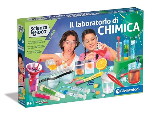 Clementoni Lab-Il Laboratorio Experimente, wissenschaftliches Spiel für Kinder 8 Jahre, Wissenschaft, kleine Chemie, Wissenschaftler-Set, auf Italienisch, Made in Italy, 19378, mehrfarbig von Clementoni