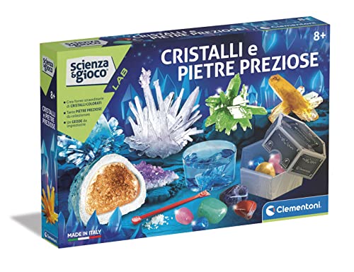 Clementoni Wissenschaft und Spiel Lab – Kristalle und Edelsteine, wissenschaftliches Labor für Kinder 8+ Jahre, Experimente zur Herstellung von Kristallen und wertvollen Steinen, Made in Italy, von Clementoni