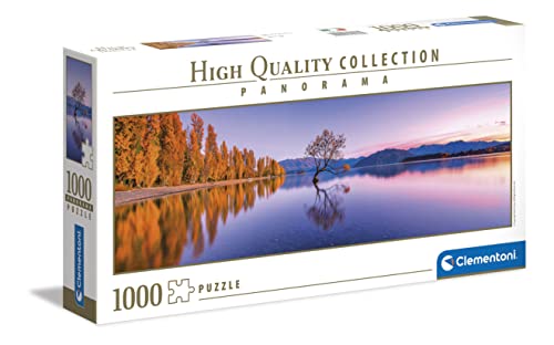 Clementoni 39608 Panorama Lake Wanaka Tree – Puzzle 1000 Teile ab 9 Jahren, Erwachsenenpuzzle mit Panoramabild, Geschicklichkeitsspiel für die ganze Familie, ideal als Wandbild von Clementoni