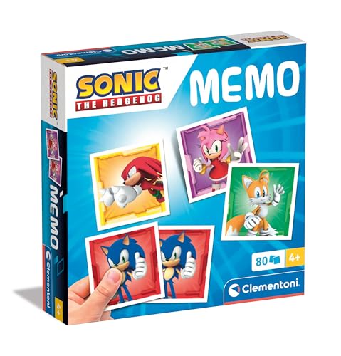 Clementoni Lernspiel Memo Sonic 80 Fliesen - Für Kinder 4-6 Jahre, Hergestellt In Italien 18303 von Clementoni