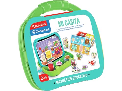 Clementoni - Magnetkoffer Mi Casa - Lernspiel mit Montessori-Ansatz für Kinder - Lernen Sie Zimmer, Gegenstände und Möbel - inklusive Lernbroschüre - ab 2 Jahren - 55570 von Clementoni