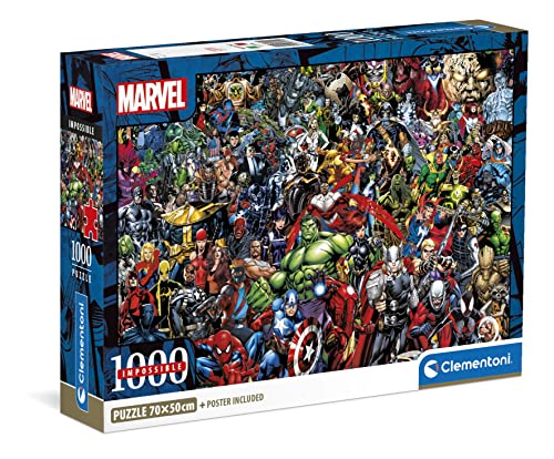 Clementoni Marvel-Universe-Impossible Puzzle - 1000 Teile Puzzle mit Poster & Aufsteller für Erwachsene und Kinder ab 14 Jahren, 39709 von Clementoni