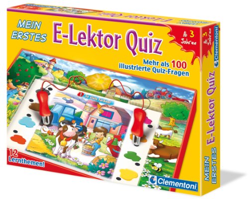 Clementoni Mein erstes E-Lektor Quiz - interaktives Lernspielzeug mit elektronischem Stift & Lernkarten für Kinder ab 3 Jahren - Ideal für unterwegs & Reisen 69810 von Clementoni