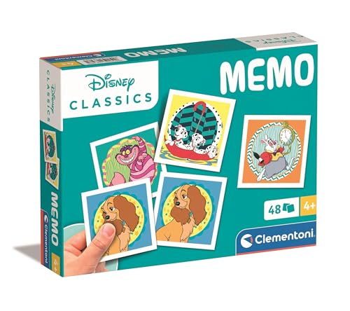 Clementoni - Mémo Disney Classic Pocket Lernspiel mit 48 Spielsteinen, die mit Ihren Lieblingsfiguren übereinstimmen, Spielzeug für Kinder von 4-6 Jahren, hergestellt in Italien, 18308 von Clementoni