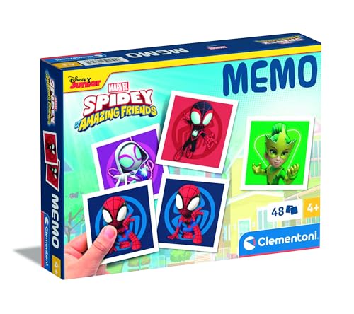 Clementoni Memory Pocket Spidey and His Amazing Friends - Memoryspiel für Kinder ab 4 Jahren - Memo Spiel fürs Gedächtnis mit 48 Karten - Ideal als Reisespiel 18313 von Clementoni