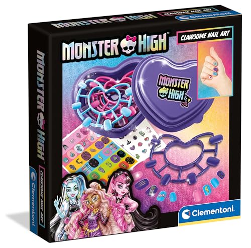 Clementoni Monster High Nageldesign-Set - Clawsome Nail Art Set für die Gestaltung dunkler Nägel im Monster High-Stil für Kinder 18799 von Clementoni