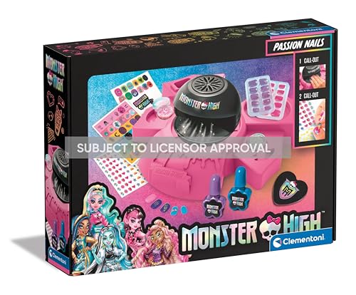 "Clementoni Monster High Passion Nail - Nageldesign Set mit Nagellack, Glitzer, Aufklebern & Nageltrockner - Nagelstudio Kit für Kinder ab 6 Jahren 17994 " von Clementoni