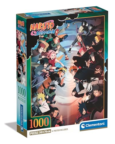 Clementoni 39832 Naruto Puzzle 1000 Teile, Hochwertige Kollektion, für Erwachsene, Hergestellt in Italien, Multicolor-39832, Multicolor von Clementoni