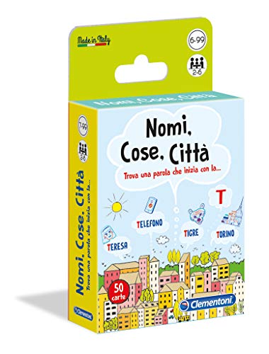 Clementoni 16563 Nomi, Cose, Città Brettspiel, Single, Mehrfarbig, Medium von Clementoni