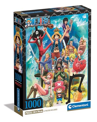 Clementoni One Piece Puzzle 1000 Teile mit Poster - Legespiel für Manga & Anime Fans - für Erwachsene und Kinder ab 9 Jahren, 39920 von Clementoni