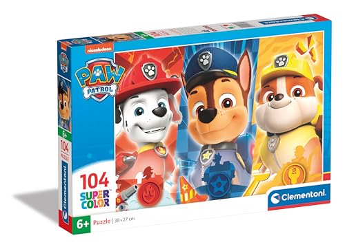 Clementoni Paw Patrol Kinder Puzzle 104 Teile - Paw Patrol Puzzle 37,9 x 26,9 cm für Kinder ab 6 Jahre - Geschicklichkeitsspiel von Clementoni 25769 von Clementoni