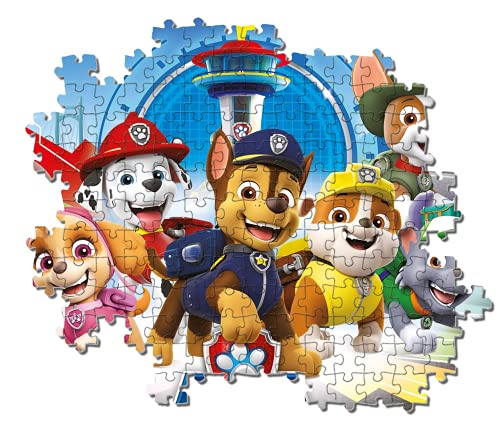 Clementoni 29105 Supercolor Paw Patrol – Puzzle 180 Teile ab 7 Jahren, buntes Kinderpuzzle mit besonderer Leuchtkraft & Farbintensität, Geschicklichkeitsspiel für Kinder von Clementoni