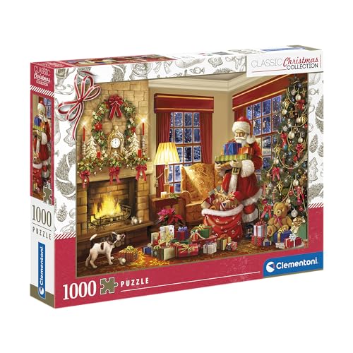 Clementoni 81497 Puzzle 1000 Pieces - Santa's Visit Weihnachten Teile, Hochwertige Kollektion, für Erwachsene, Hergestellt in Italien, Multicolor-81497, Multicoloured, 69 x 50 von Clementoni