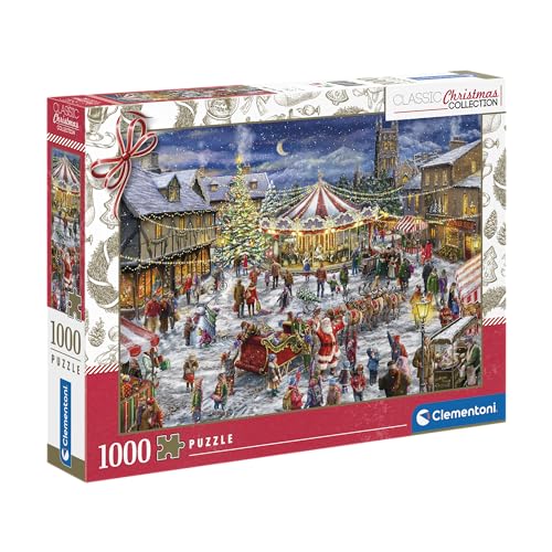 Clementoni 81505 Puzzle 1000 Pieces-The Fair Christmas Classic Collection Weihnachten Teile, Hochwertige Kollektion, für Erwachsene, Hergestellt in Italien, Multicolor-81505, Multicoloured, 69 x 50 von Clementoni