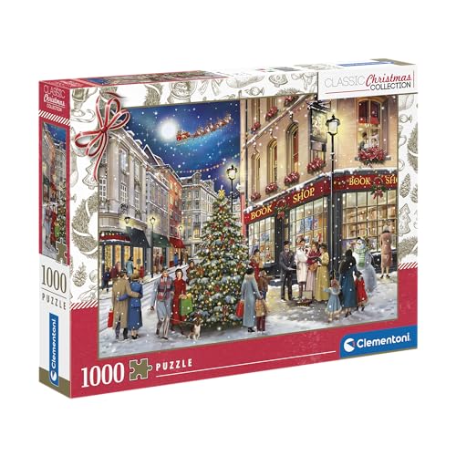 Clementoni 81498 1000 Pieces-Christmas Stroll Puzzle Weihnachten A Teile, Hochwertige Kollektion, für Erwachsene, Hergestellt in Italien, Multicolor-81498, Multicoloured, 69 x 50 von Clementoni