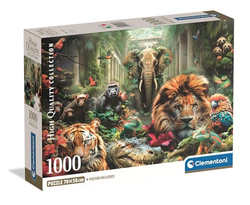 Clementoni - Puzzle 1000 Teile für Erwachsene und Jungen, Kollektion, Thema Mystischer Dschungel, mit Poster, Kompaktbox, Geschenkidee für Damen und Herren, Made in Italy, 70 x 50 cm, 39987 von Clementoni