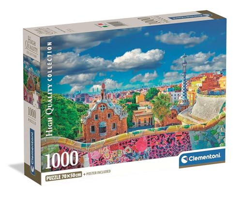 Clementoni - Puzzle 1000 Teile für Erwachsene und Jungen, Kollektion, Thema Parc Güell von Barcelona, kompakte Box mit Poster, Geschenkidee für Damen und Herren, Made in Italy, 70 x 50 cm, 39954 von Clementoni